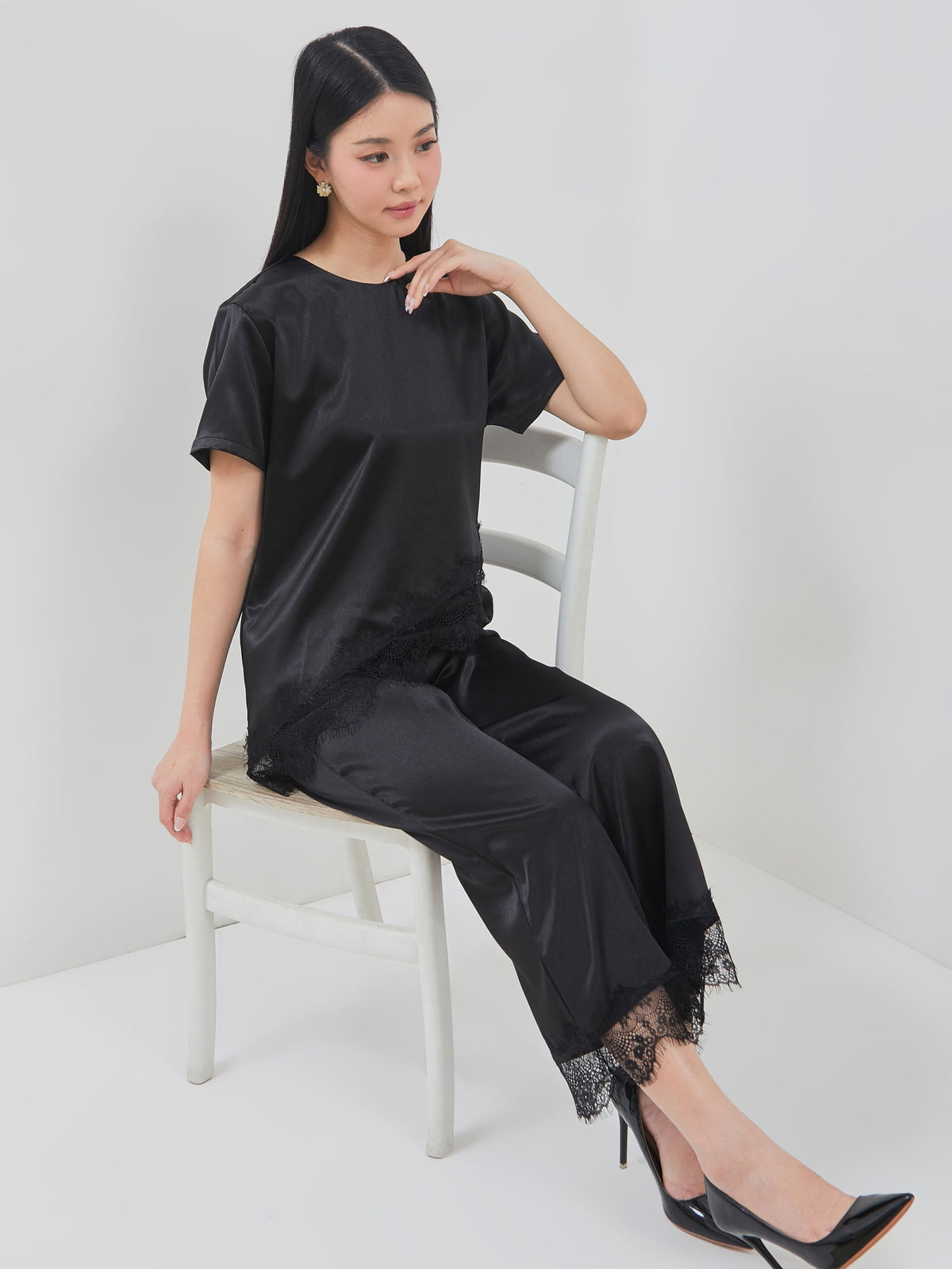 Ms Daisy Jessie Satin Wide Leg Pants