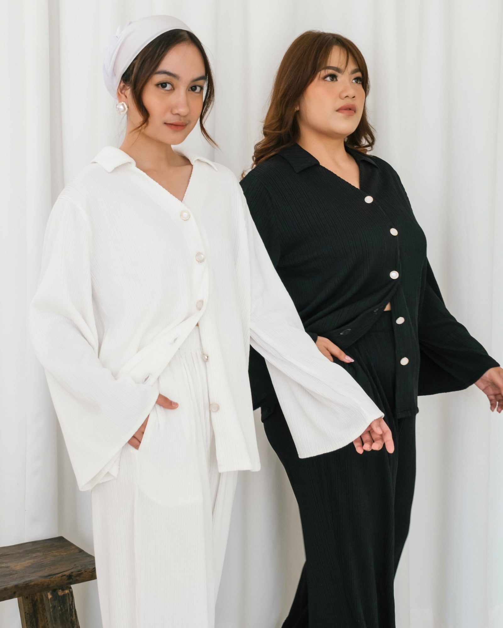 Ms Daisy Maya Pleats Knit Set Shirt with Cullotes Set