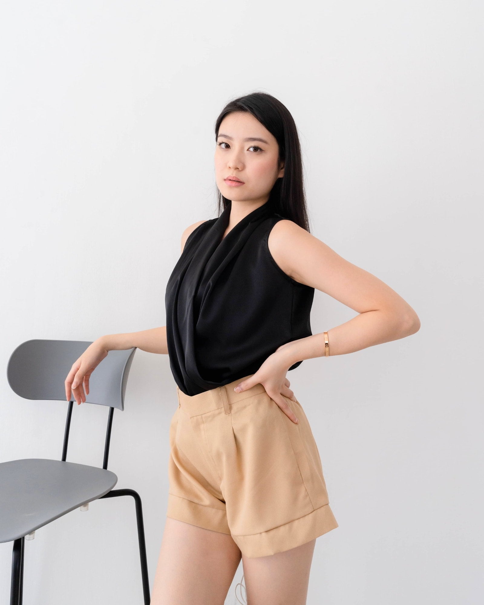 Ms Daisy Jade Satin Wrap Top