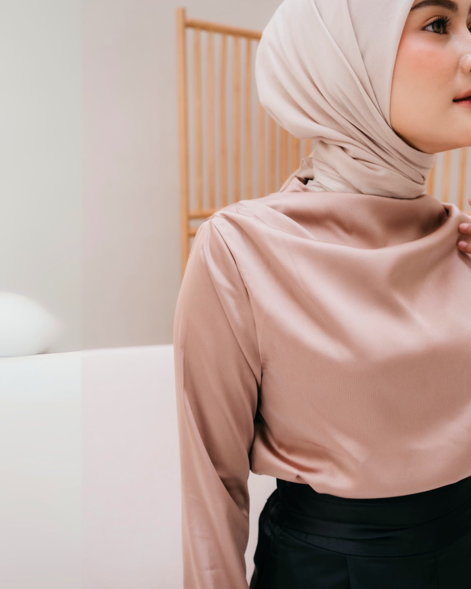 Ms Daisy Raina Drape Satin Top
