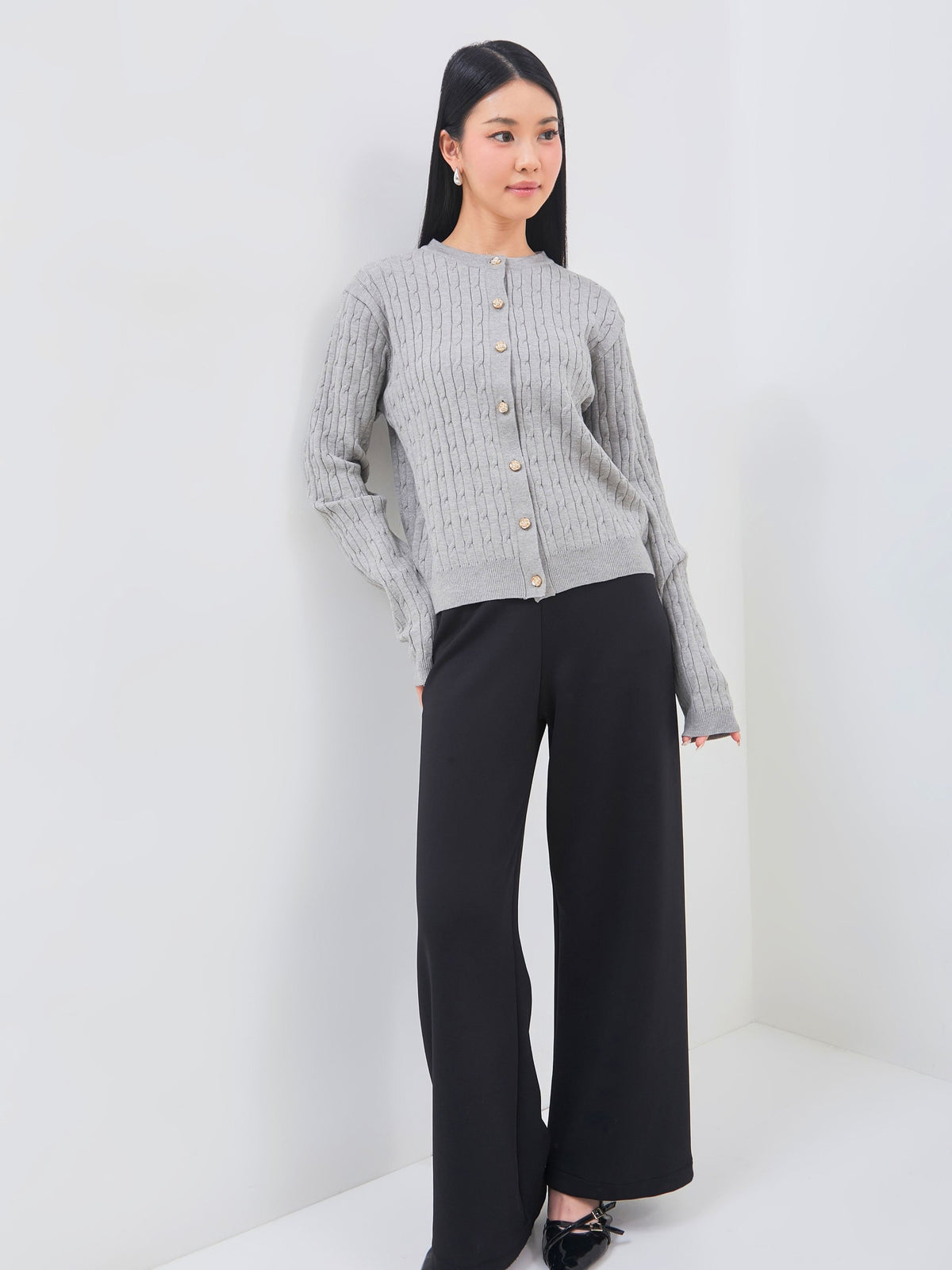 Ms Daisy Jackie Cable Knit Cardigan