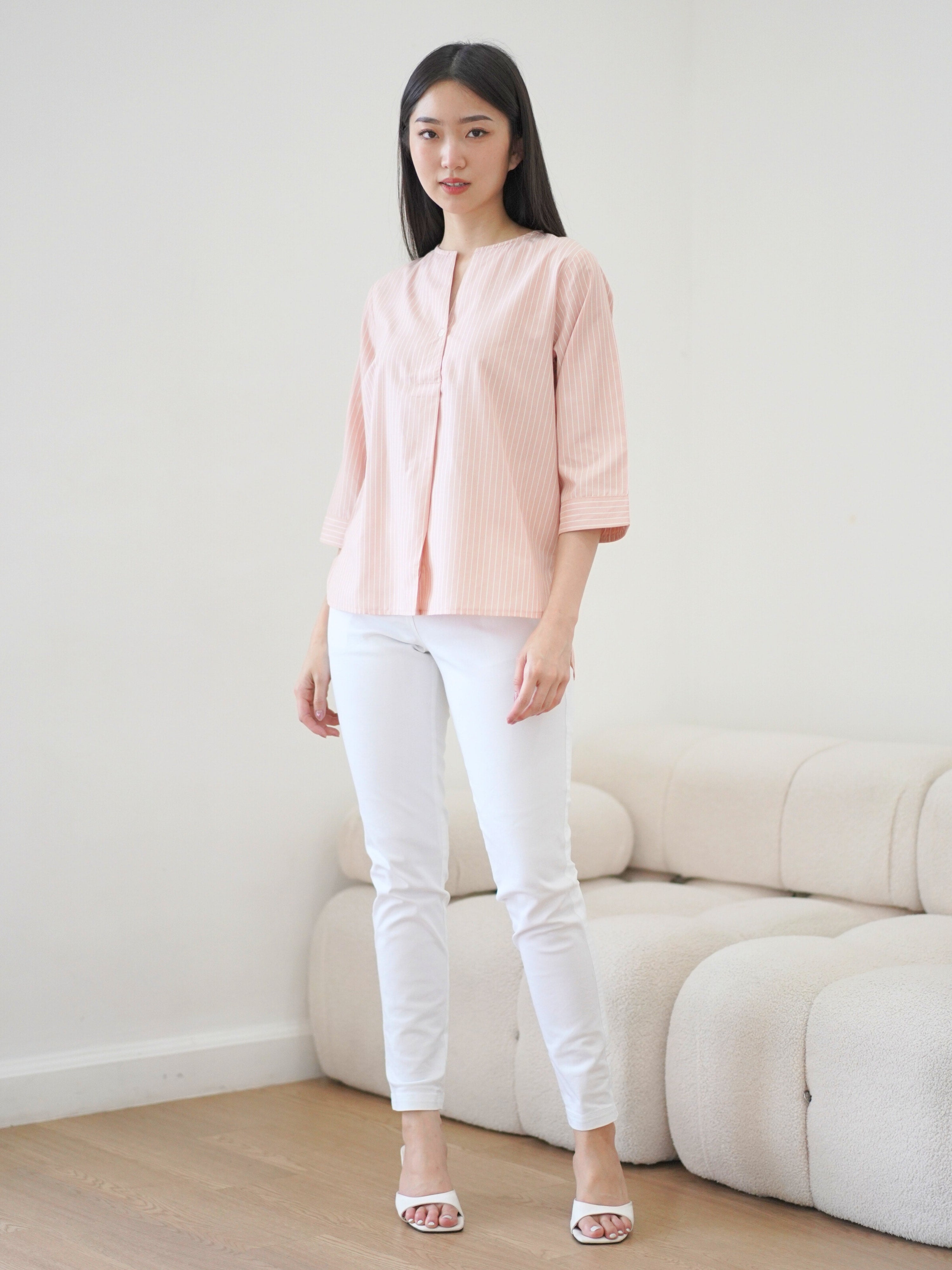 (MINOR DEFECT) Serena Stripe Blouse