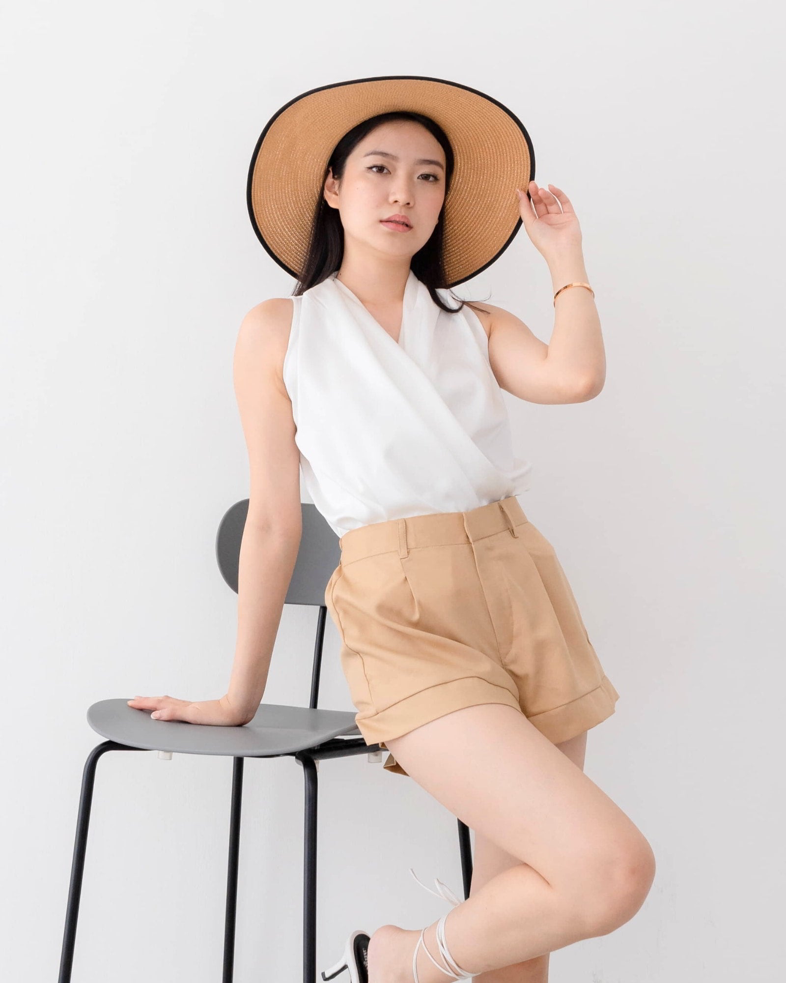 Ms Daisy Jade Satin Wrap Top