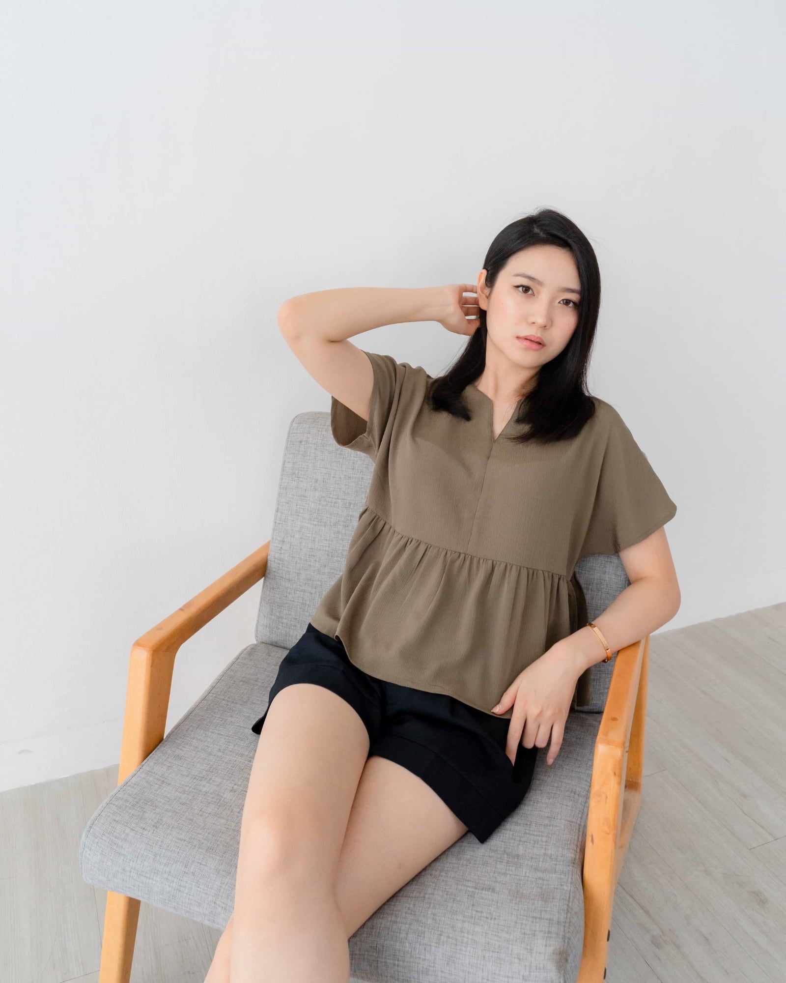 Ms Daisy Fae Baby Doll Crinkle Blouse