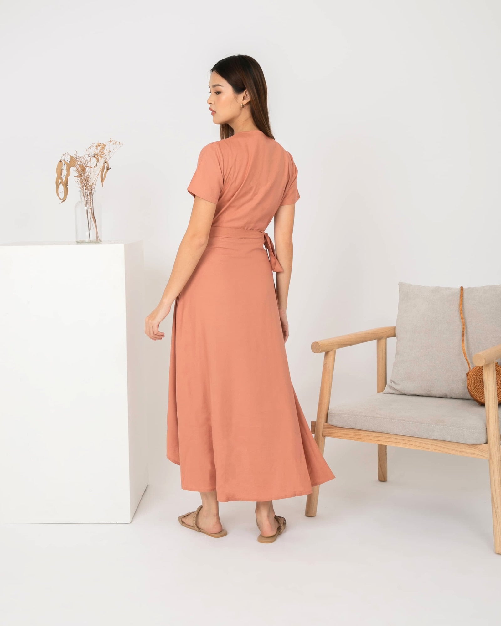 Ms Daisy River overlap maxi dress with adjustable tie