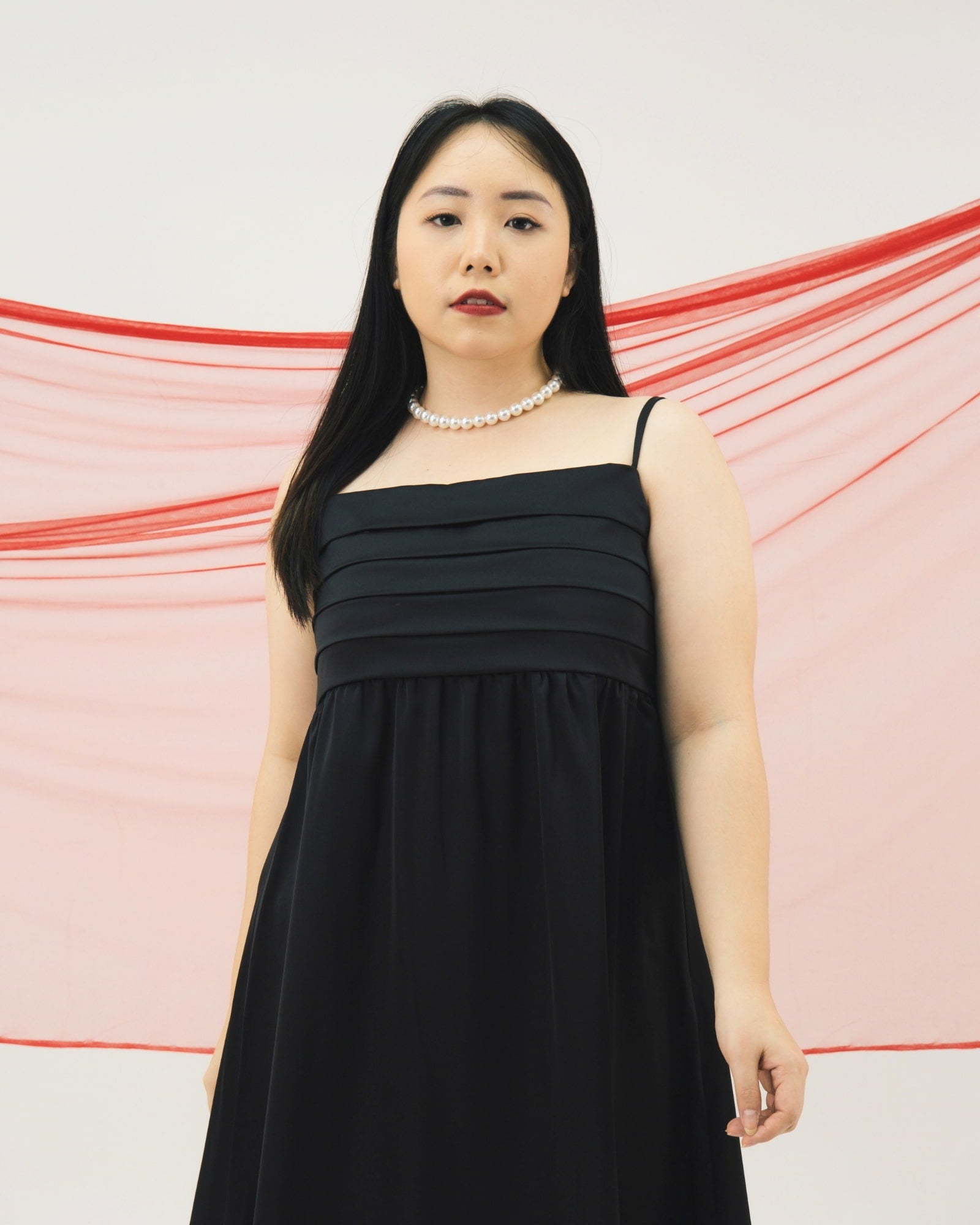 Ms Daisy Polina Pleated Satin Silk Dress