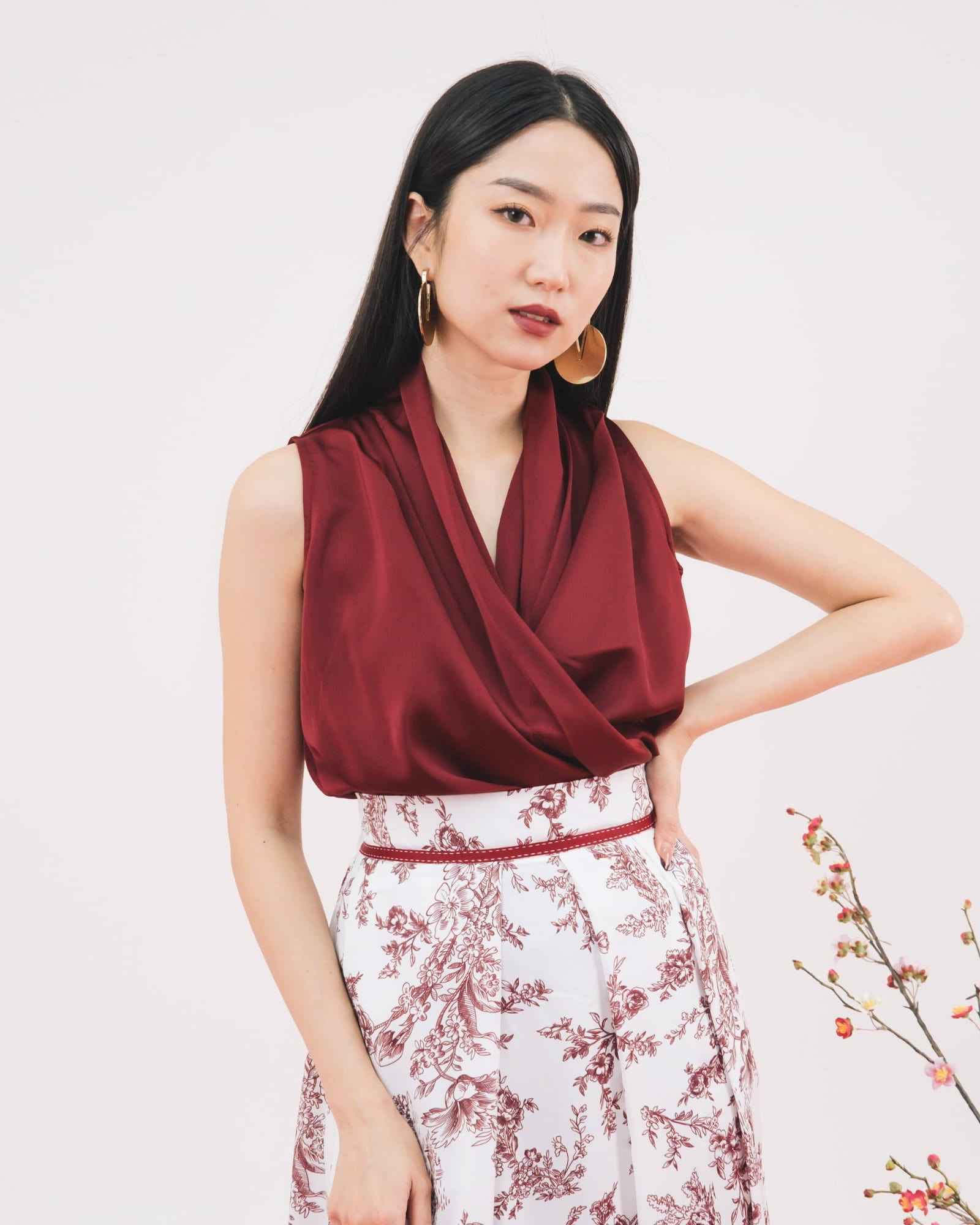 Ms Daisy Jade Satin Wrap Top