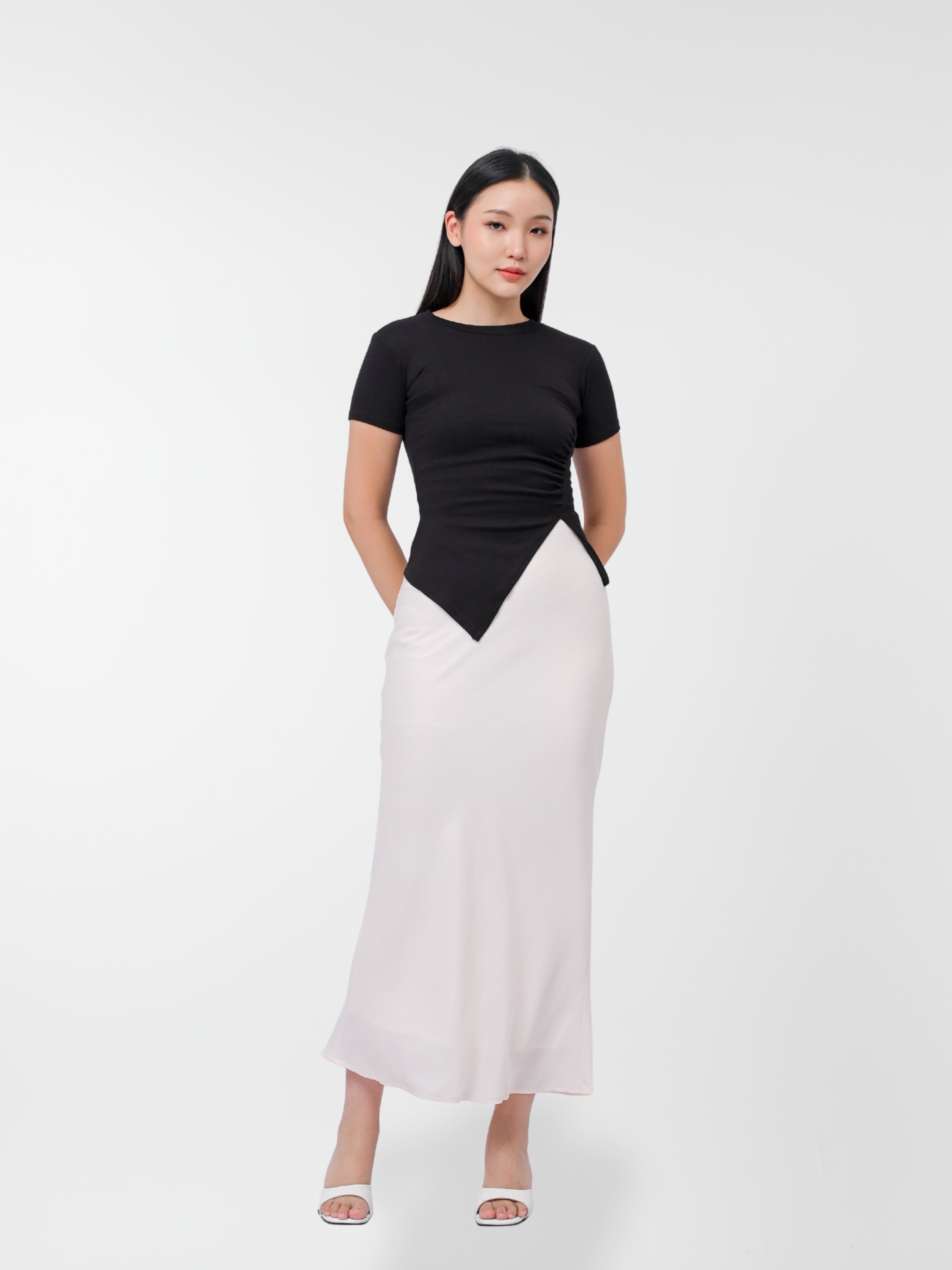 Ms Daisy Summer Rib Asymmetrical T-Shirt