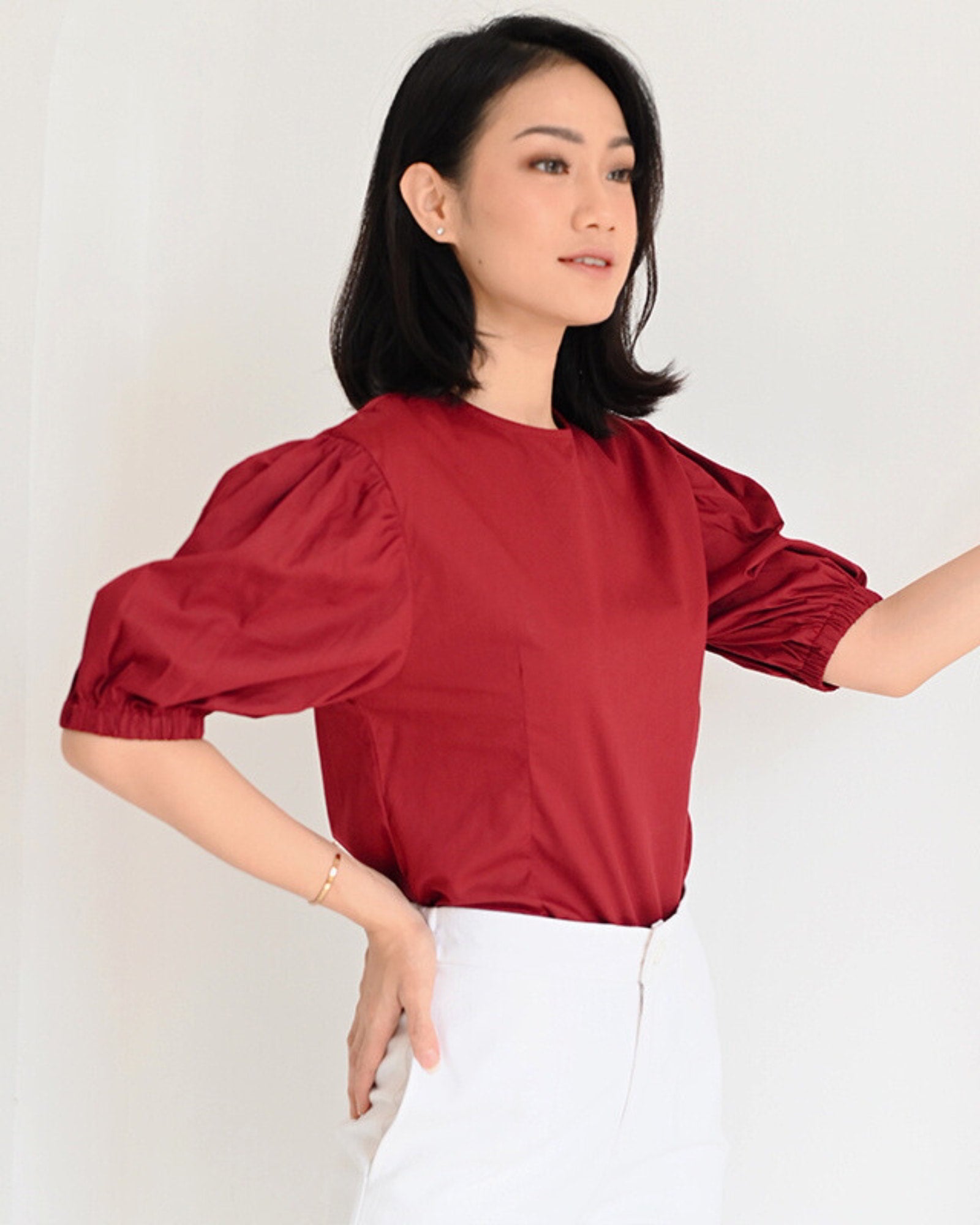 Ms Daisy Bianca Puff Sleeve Top