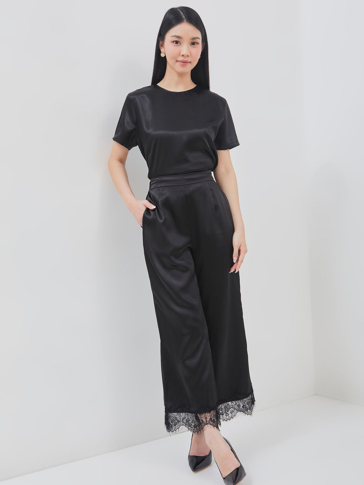 Ms Daisy Jessie Satin Wide Leg Pants