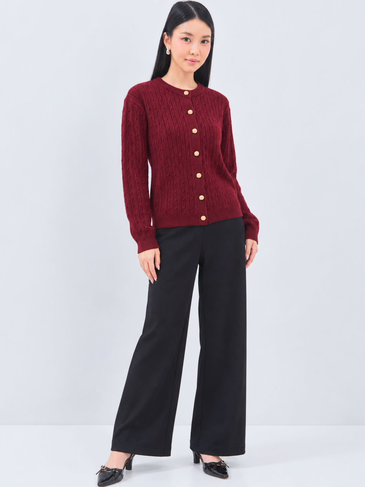 Ms Daisy Jackie Cable Knit Cardigan
