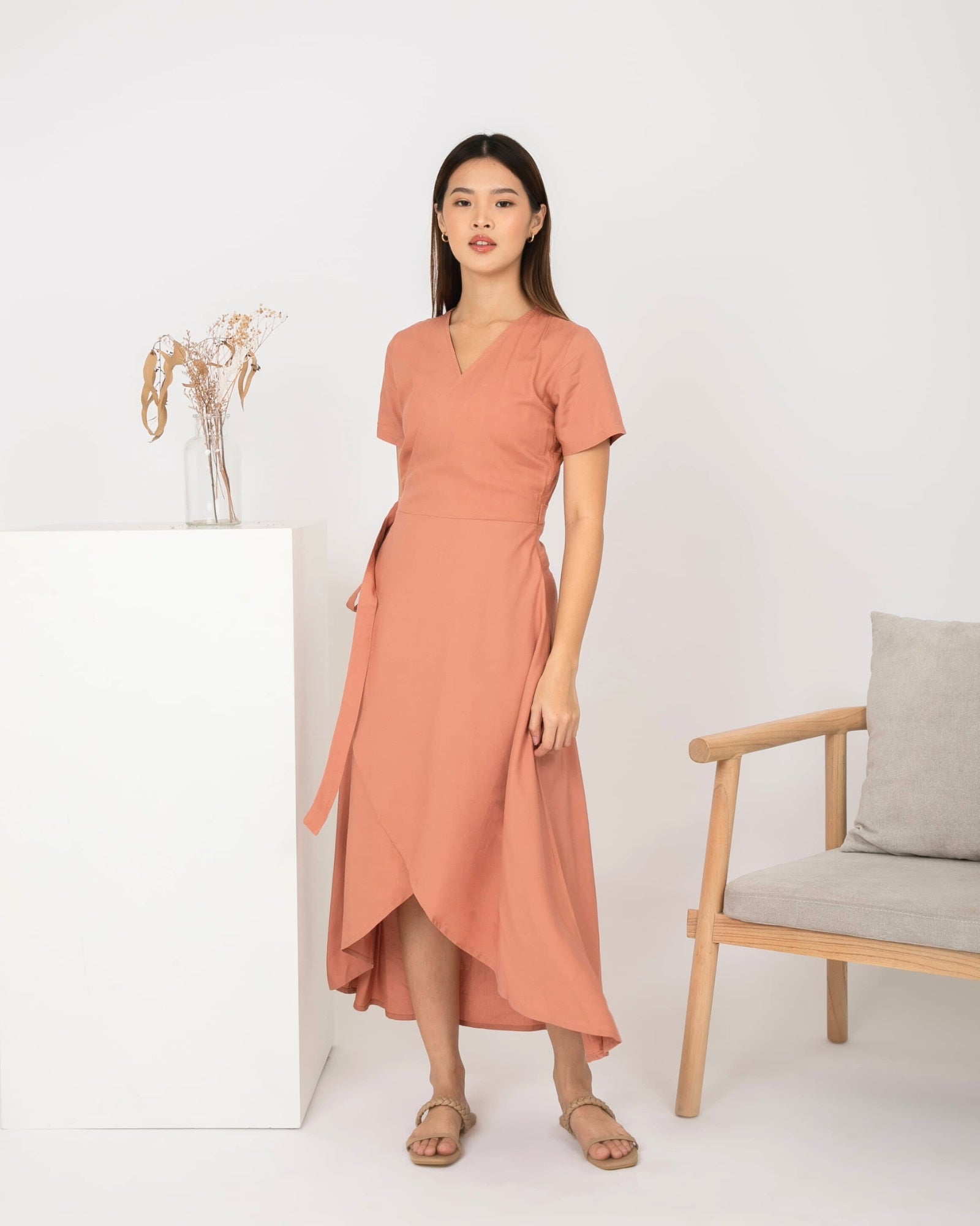 Ms Daisy River overlap maxi dress with adjustable tie