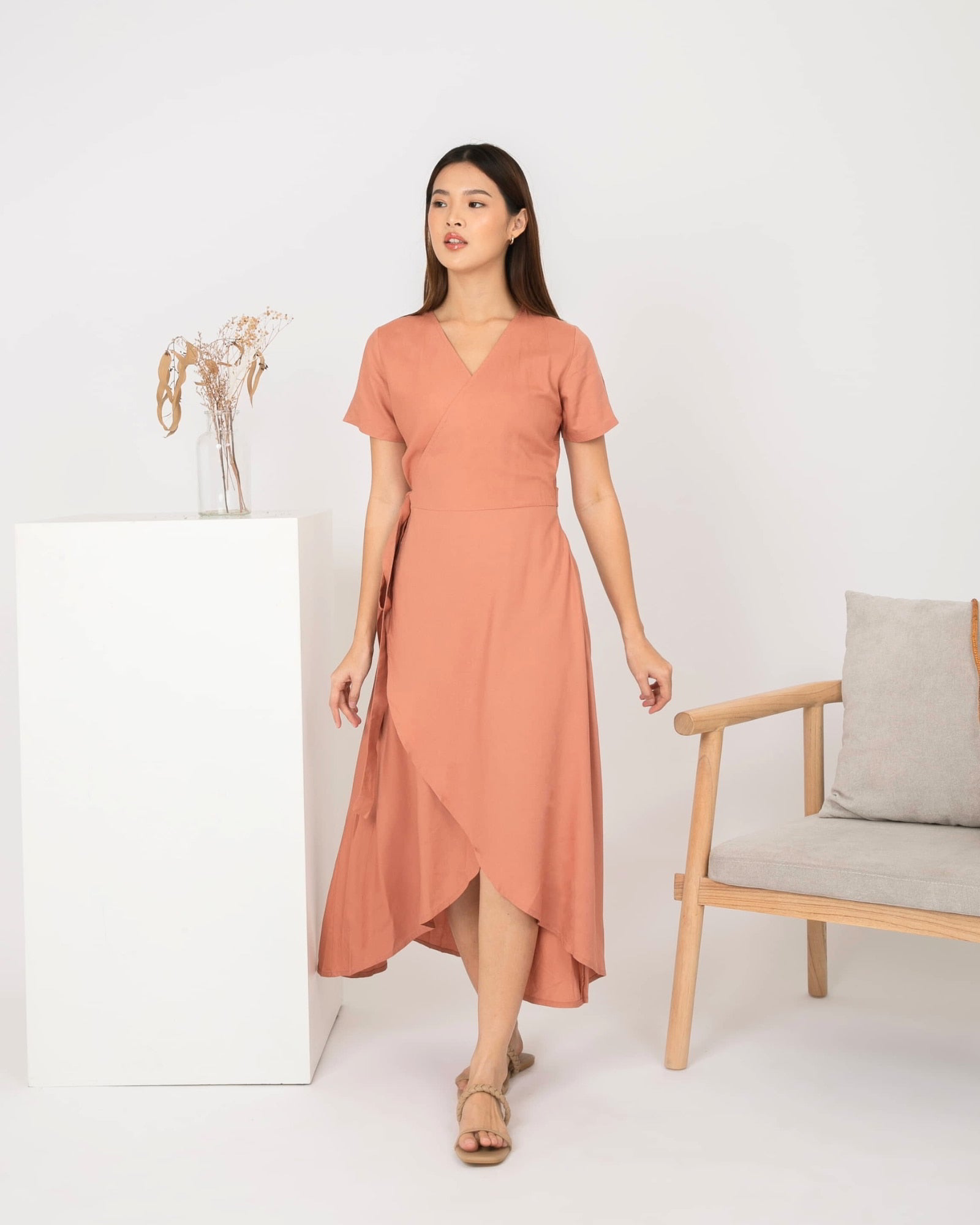 Ms Daisy River overlap maxi dress with adjustable tie