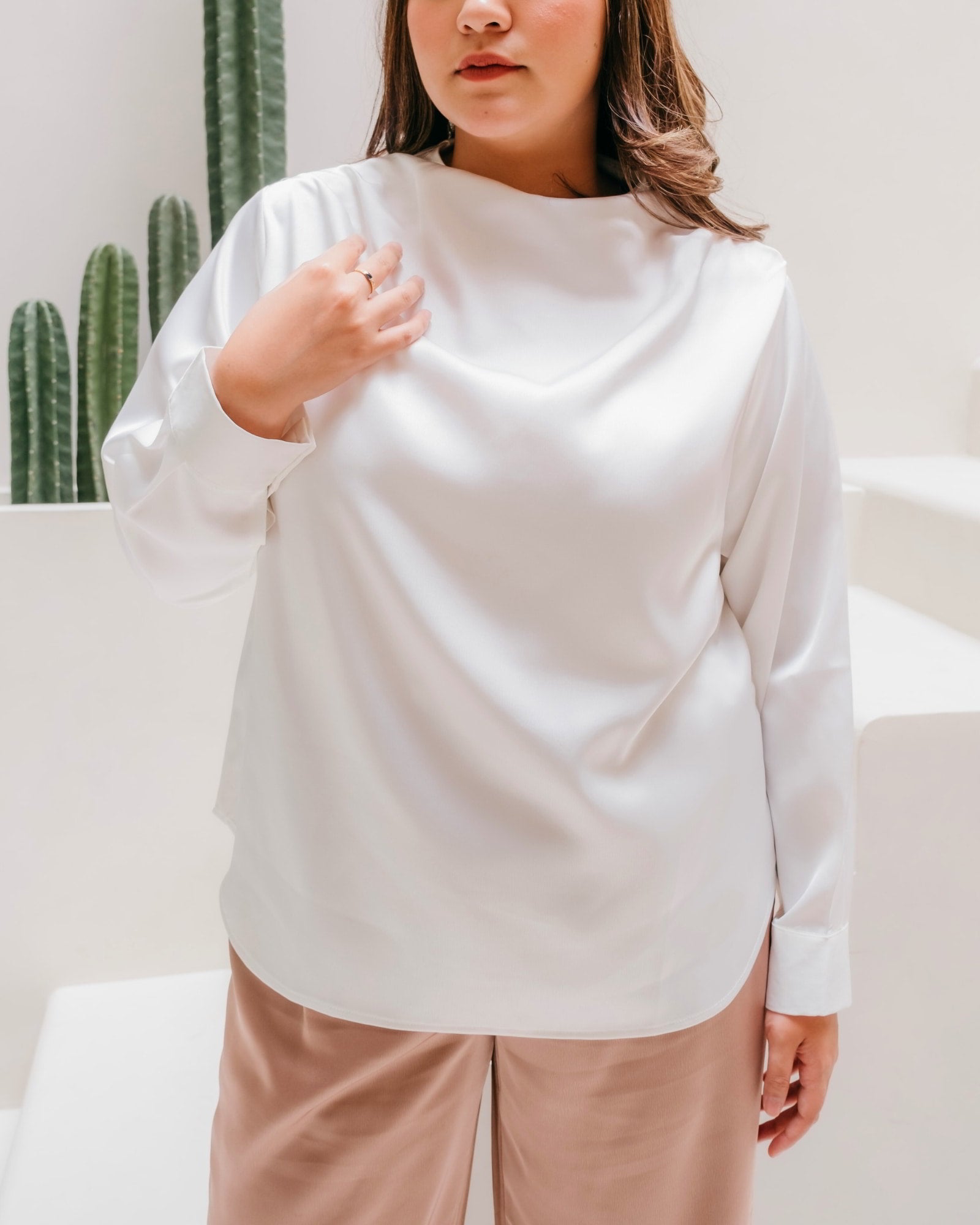 Ms Daisy Raina Drape Satin Top