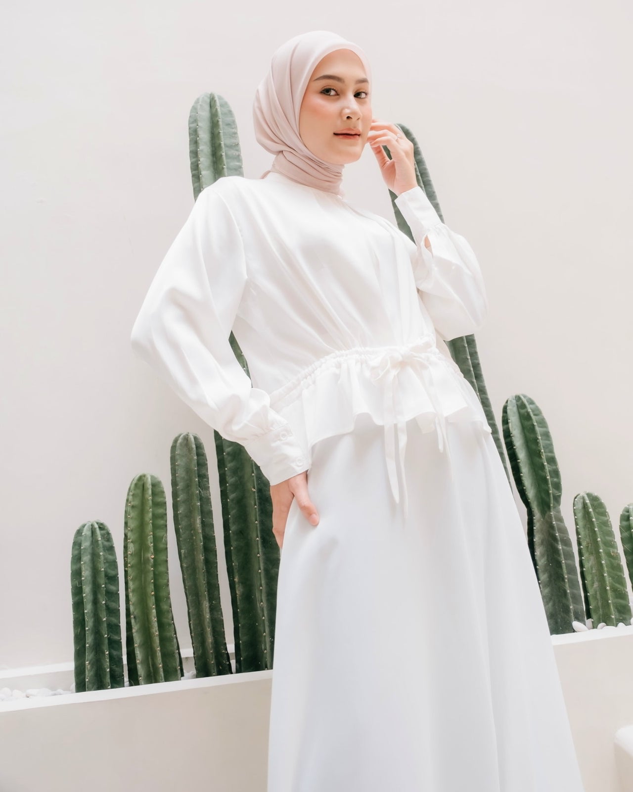 Ms Daisy Amira Satin Top and Skirt Set