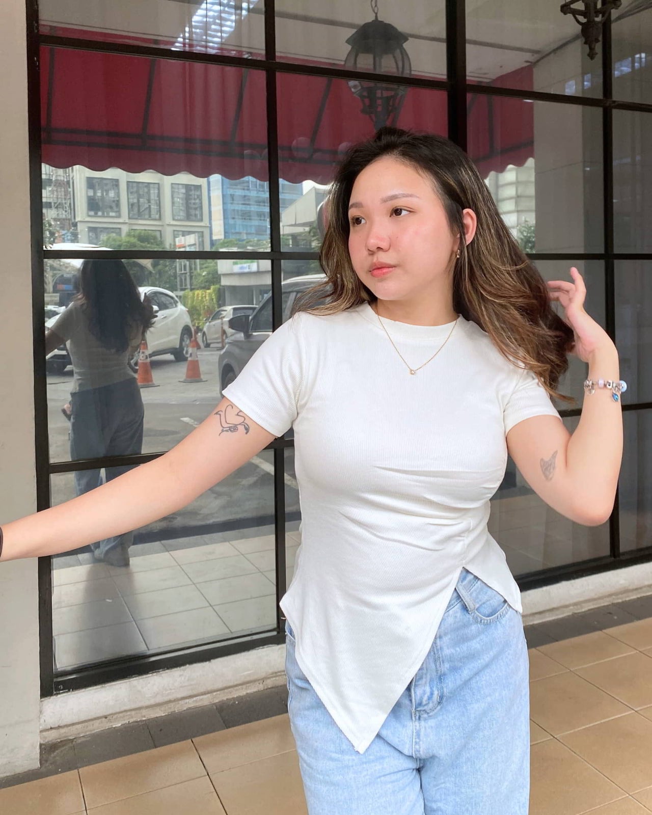 Ms Daisy Summer Rib Asymmetrical T-Shirt