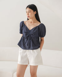 Ms Daisy Hazel Denim Ruched Top