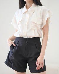 Ms Daisy Niki Flutter Sleeve Top with Pockets