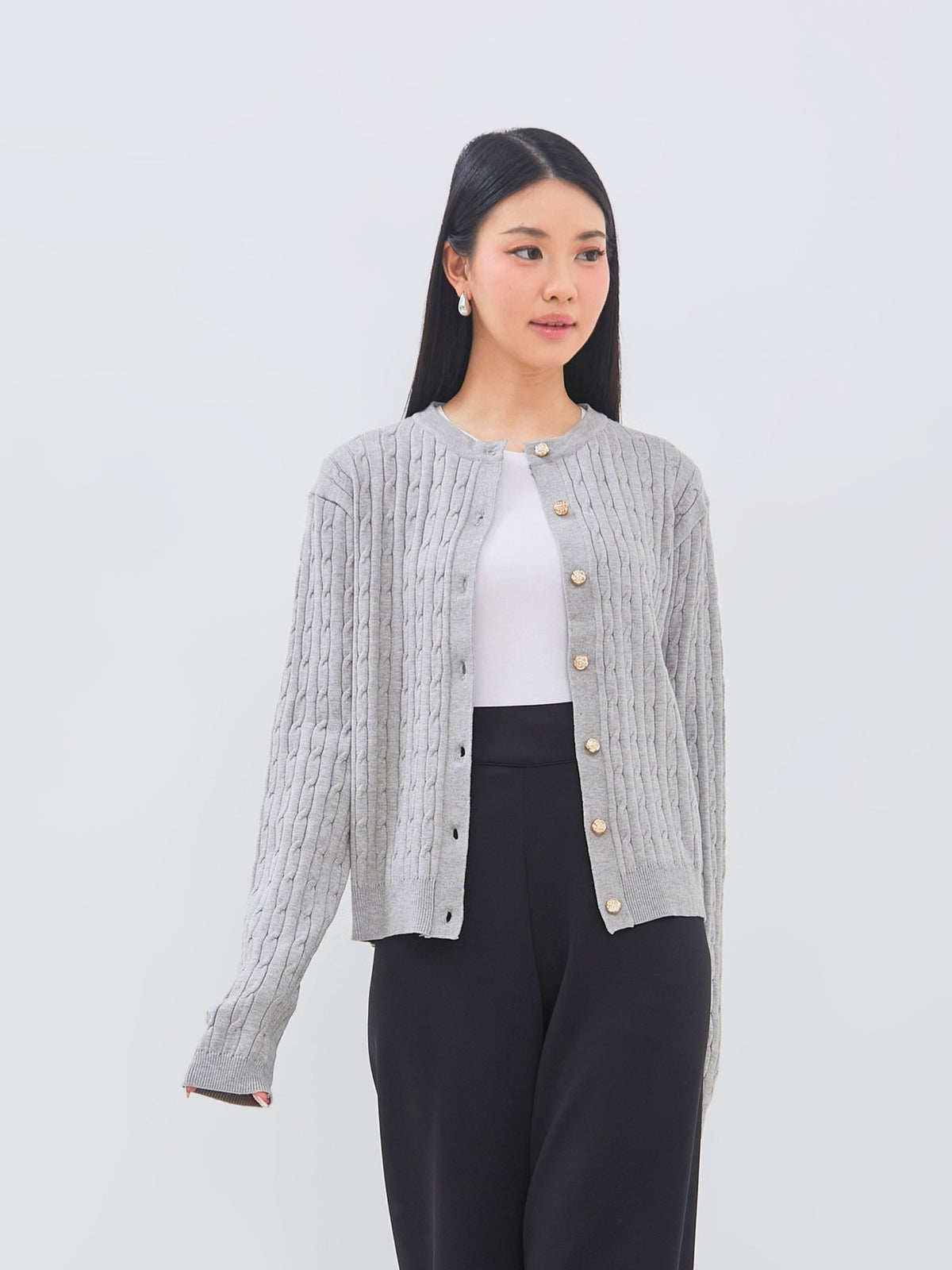 Ms Daisy Jackie Cable Knit Cardigan
