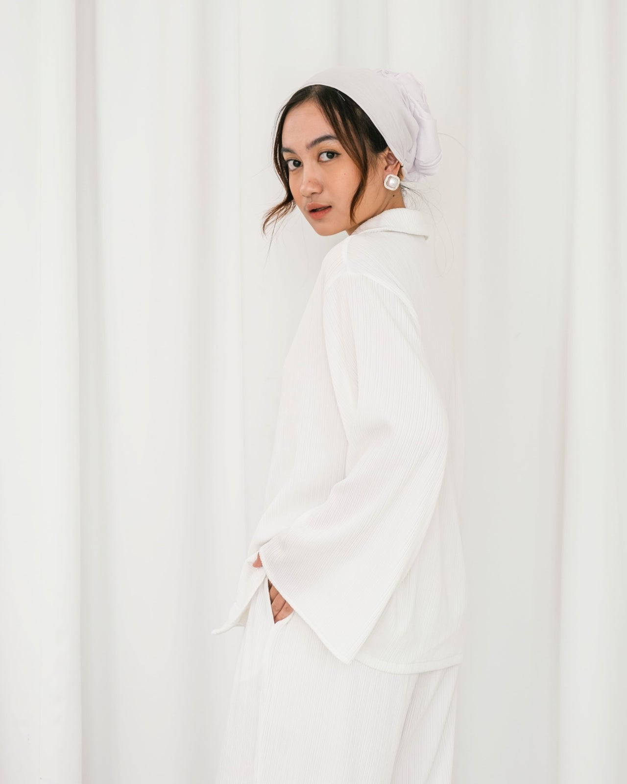 Ms Daisy Maya Pleats Knit Set Shirt with Cullotes Set
