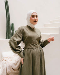 Ariana Textured Belted Dress – Dress Hijab Friendly | Ms Daisy