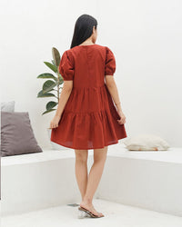 Ms Daisy Eloise Linen Puff-Sleeve Dress