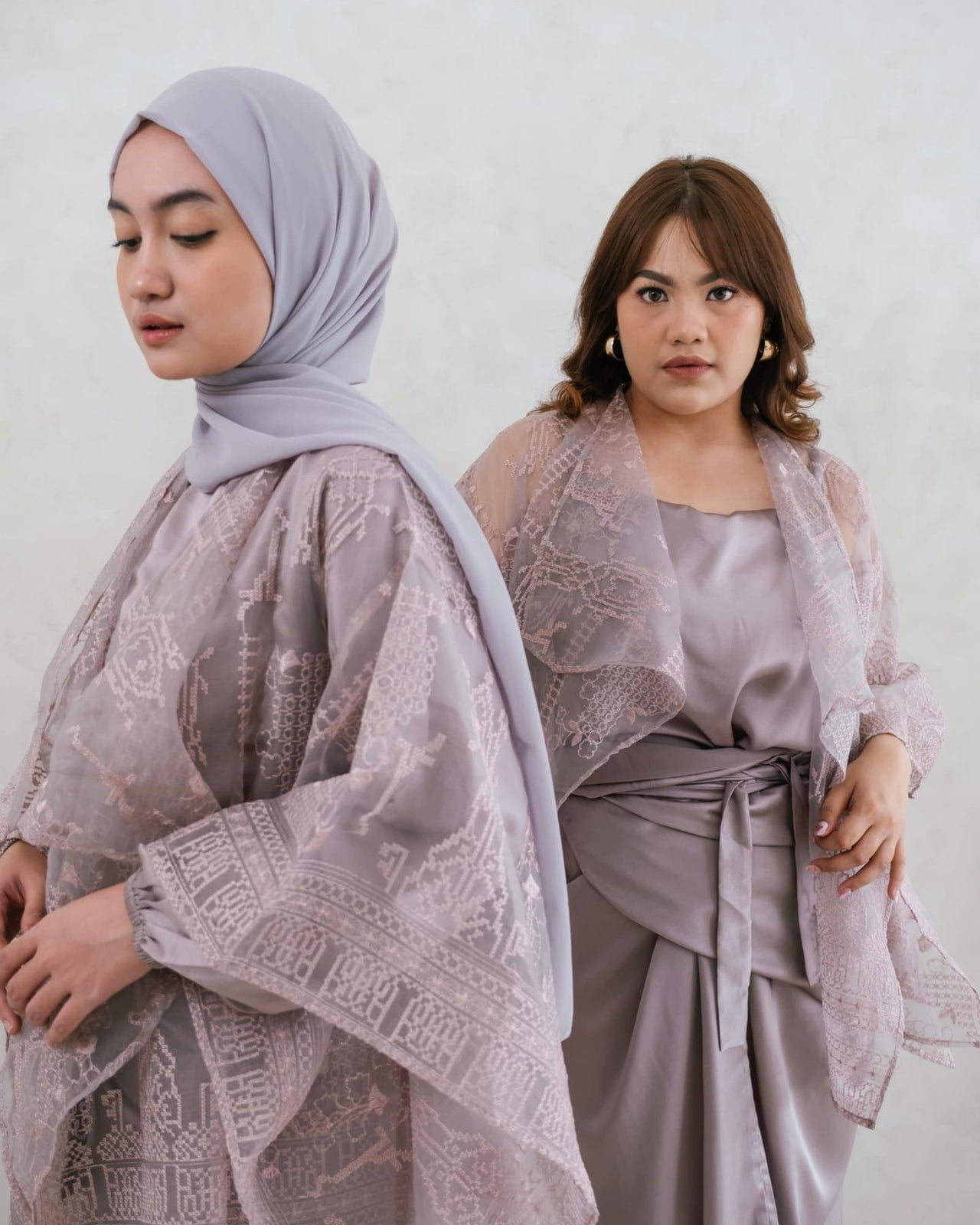Ms Daisy Jasmin Set Rok Lilit & Atasan Satin Premium dengan Organza Outer / Set Lebaran