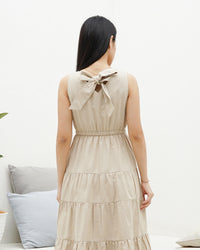 Ms Daisy Naomi Tiered Linen Midi Dress