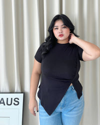 Ms Daisy Summer Rib Asymmetrical T-Shirt