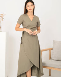 Ms Daisy River overlap maxi dress with adjustable tie