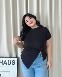 Ms Daisy Summer Rib Asymmetrical T-Shirt