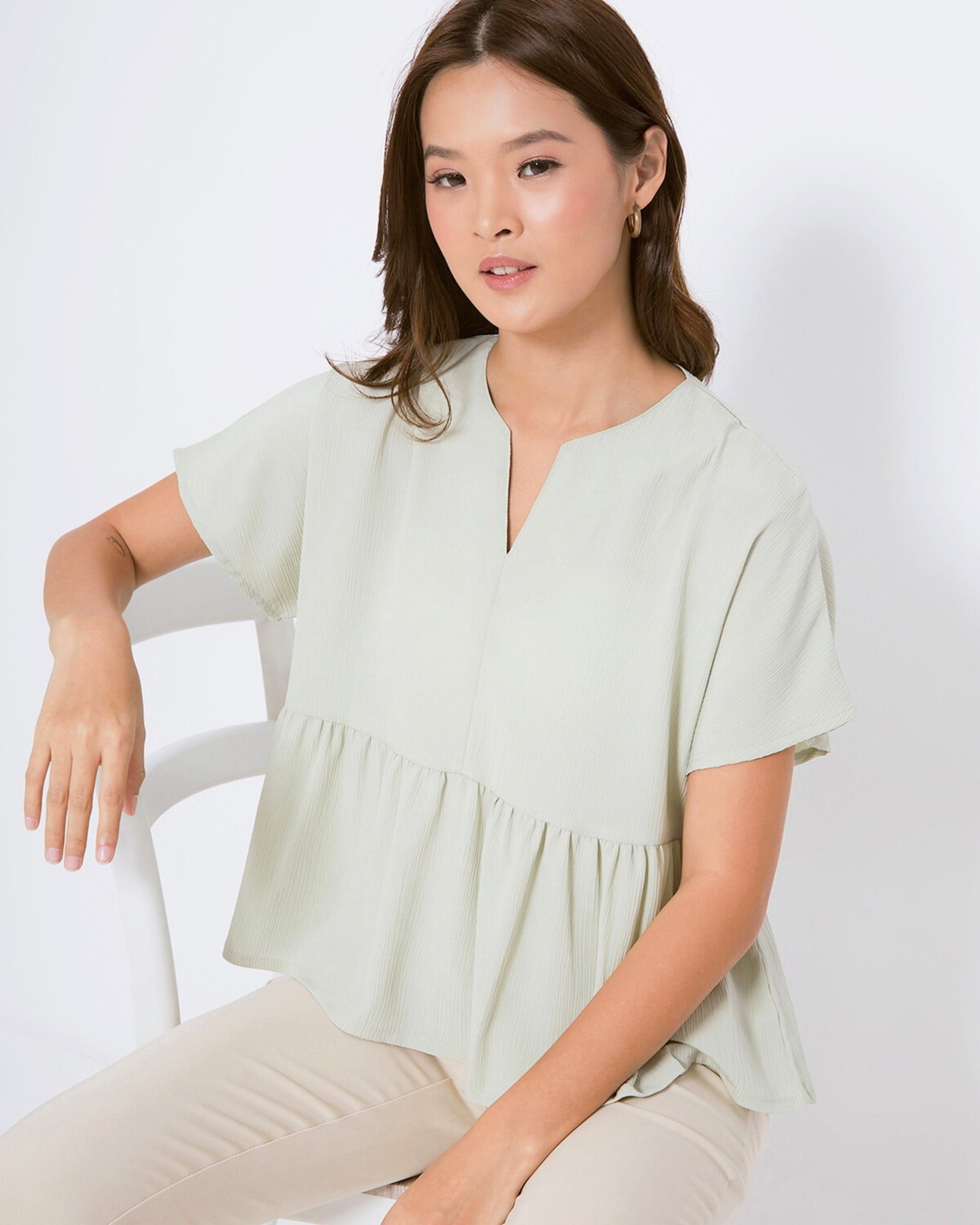 Ms Daisy Fae Baby Doll Crinkle Blouse