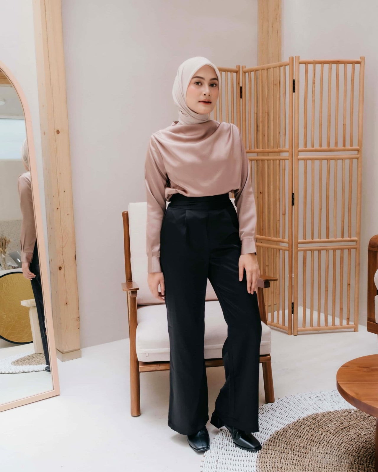 Ms Daisy Raina Pleated Satin Kulot Culotte