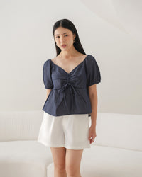 Ms Daisy Hazel Denim Ruched Top