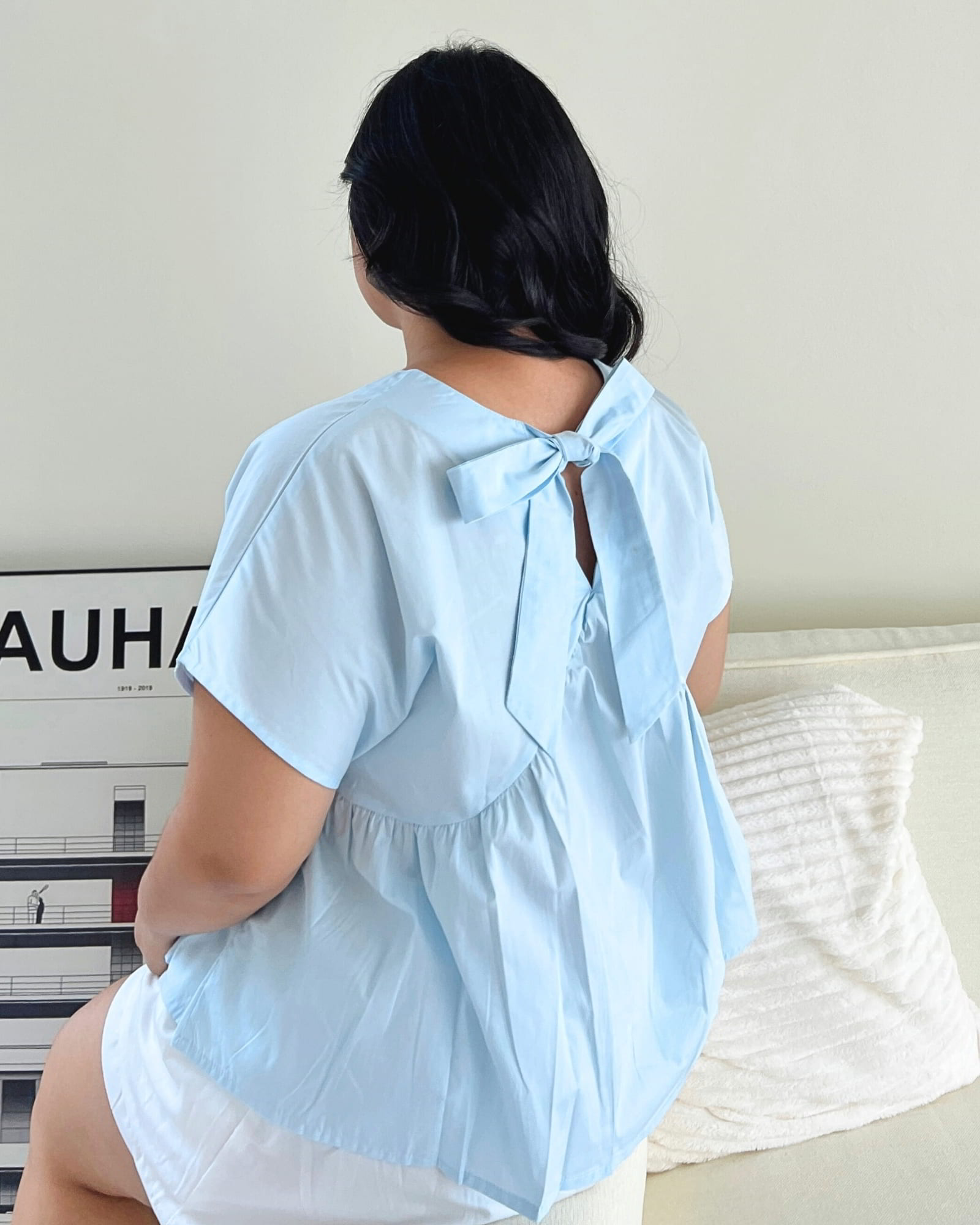 Ms Daisy Ivy Ribbon Top Baju Atasan Wanita Kasual Lengan Pendek