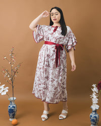 Ms Daisy Lucky Flutter Sleeve Dress with Belt