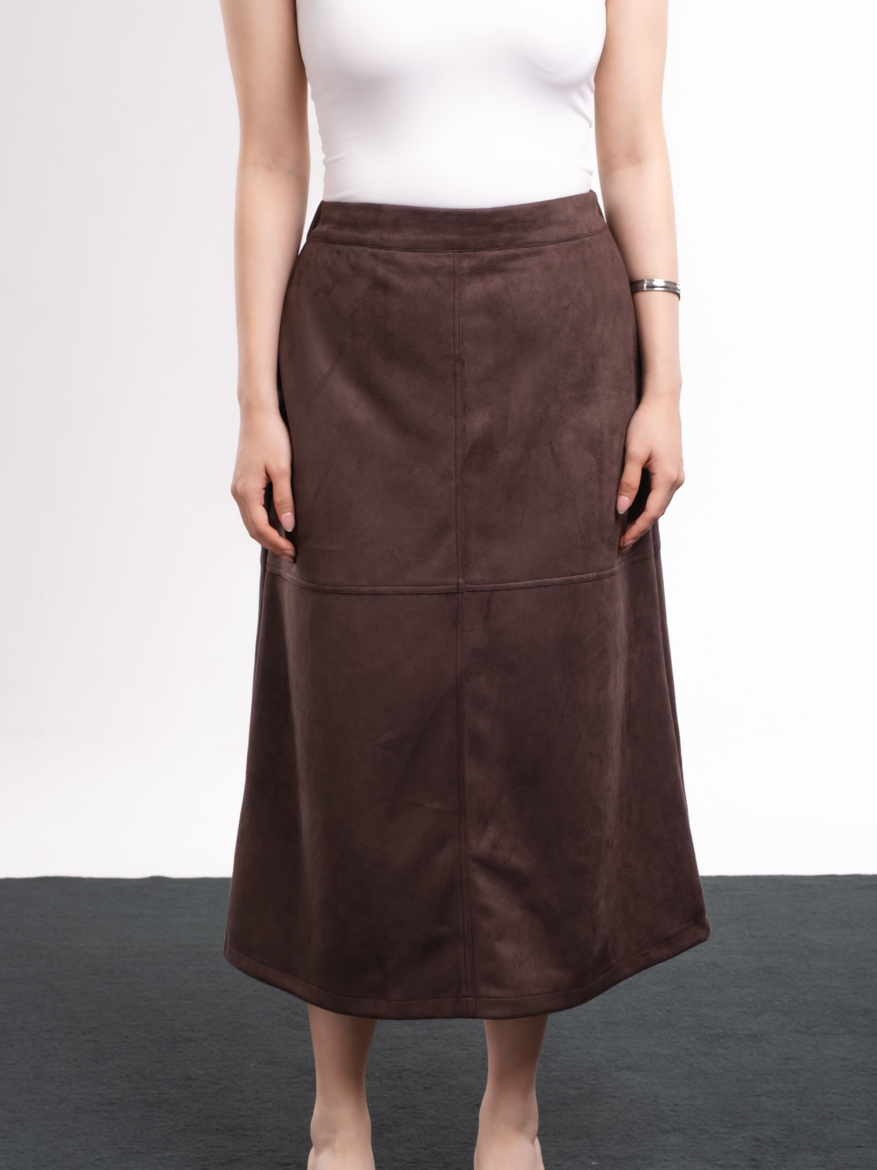 Ms Daisy [Genesis] - Sara A Line Suede Skirt