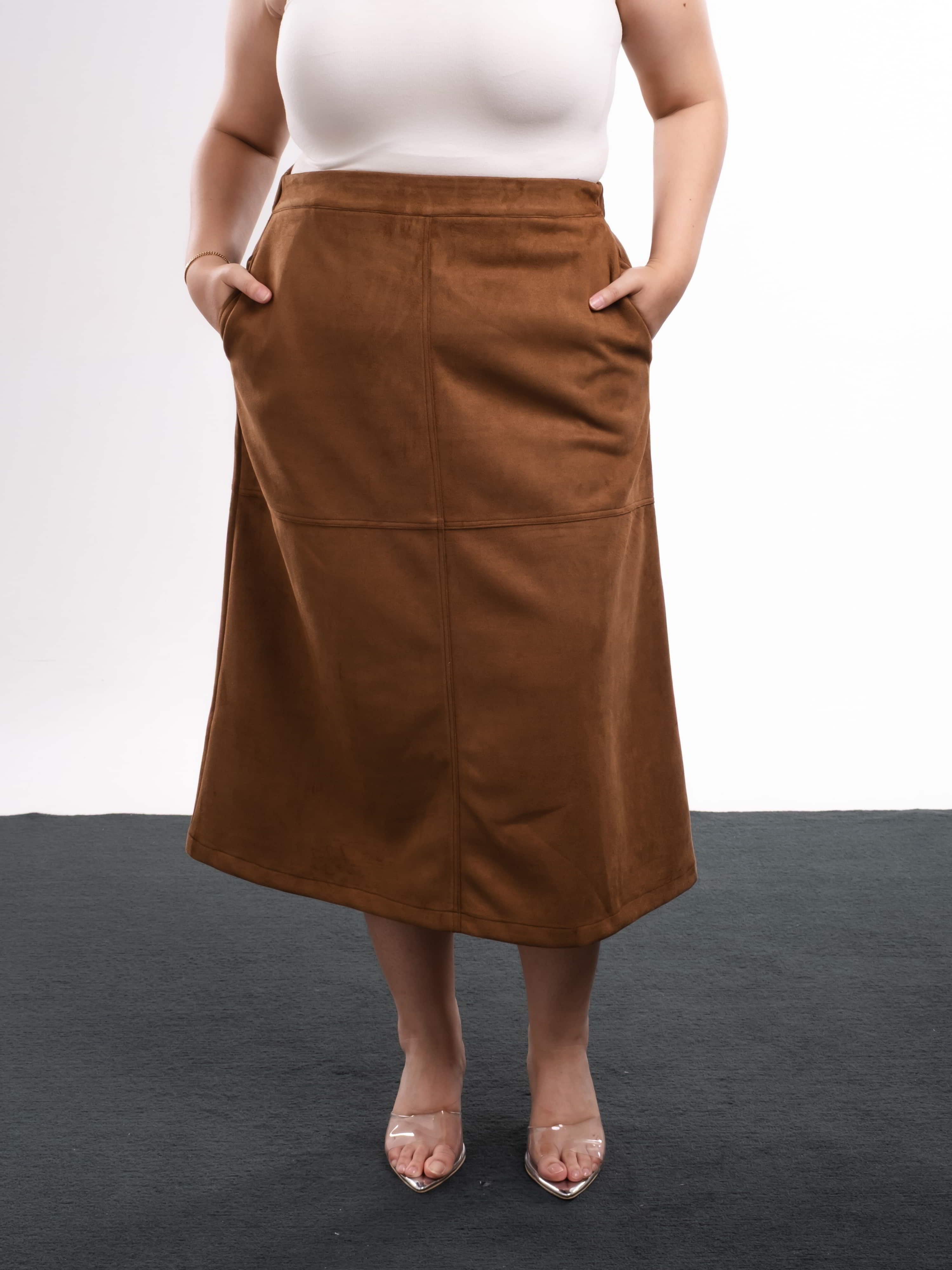 Ms Daisy [Genesis] - Sara A Line Suede Skirt