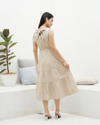 Ms Daisy Naomi Tiered Linen Midi Dress
