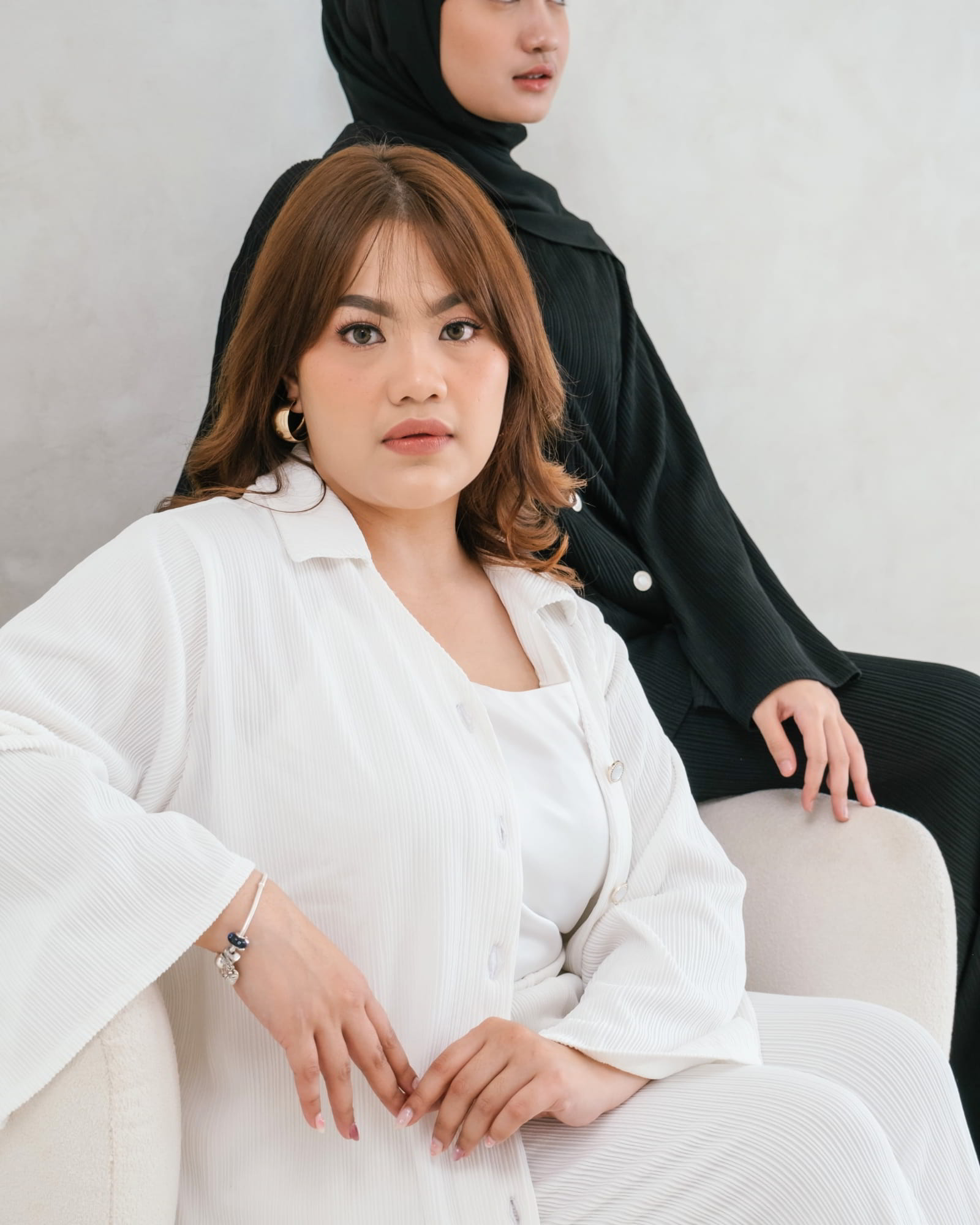 Ms Daisy Maya Pleats Knit Set Shirt with Cullotes Set