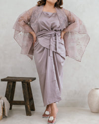 Ms Daisy Jasmin Set Rok Lilit & Atasan Satin Premium dengan Organza Outer / Set Lebaran
