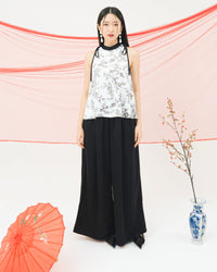 Ms Daisy Fortune Printed Satin Silk Top and Culotte Set