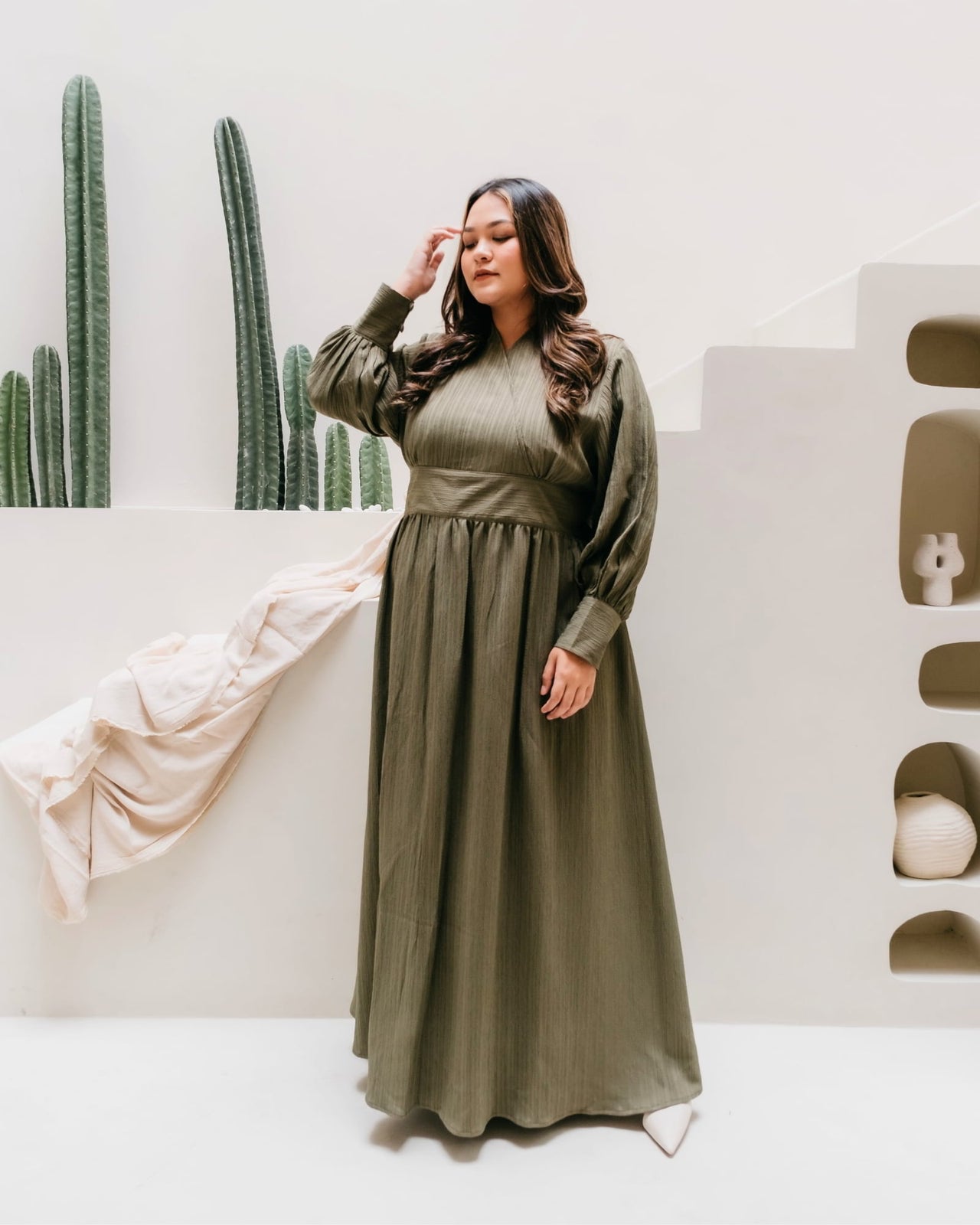 Ariana Textured Belted Dress – Dress Hijab Friendly | Ms Daisy