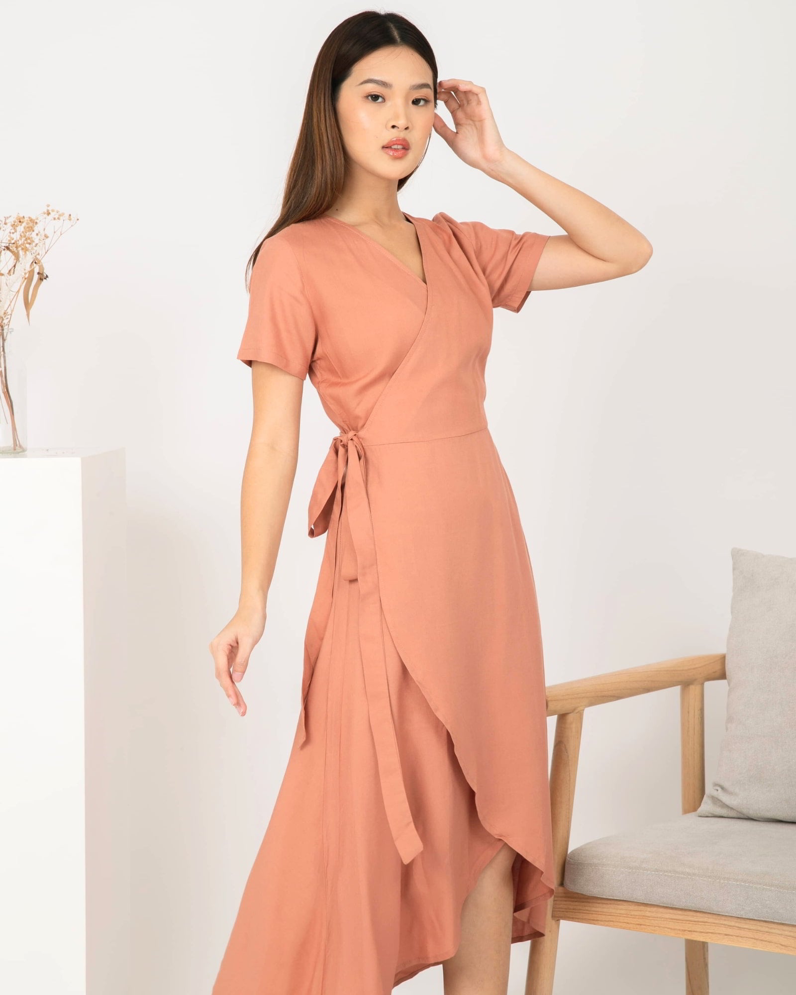 Ms Daisy River overlap maxi dress with adjustable tie