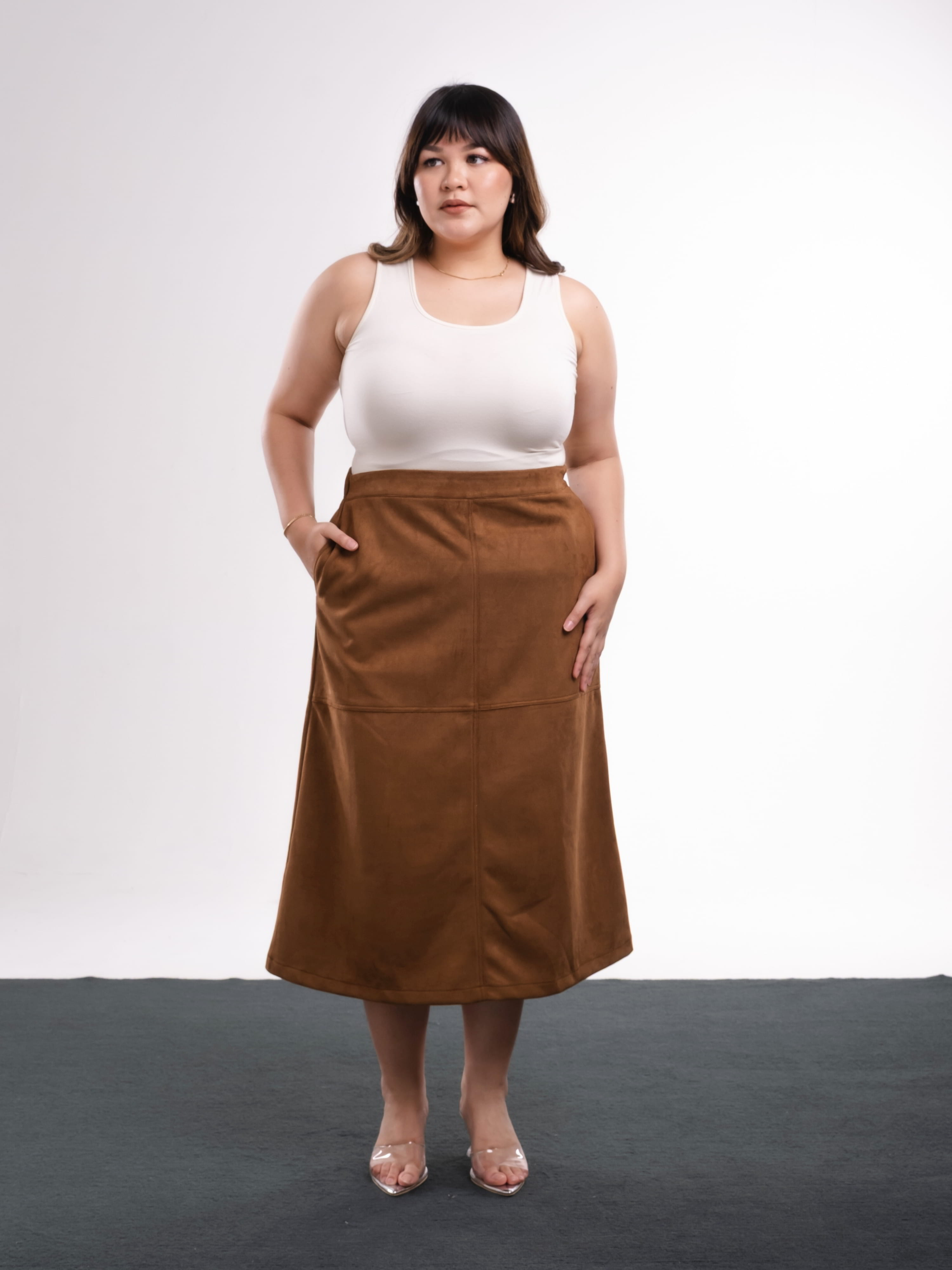 Ms Daisy [Genesis] - Sara A Line Suede Skirt