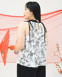 Ms Daisy Fortune Printed Satin Silk Top and Culotte Set