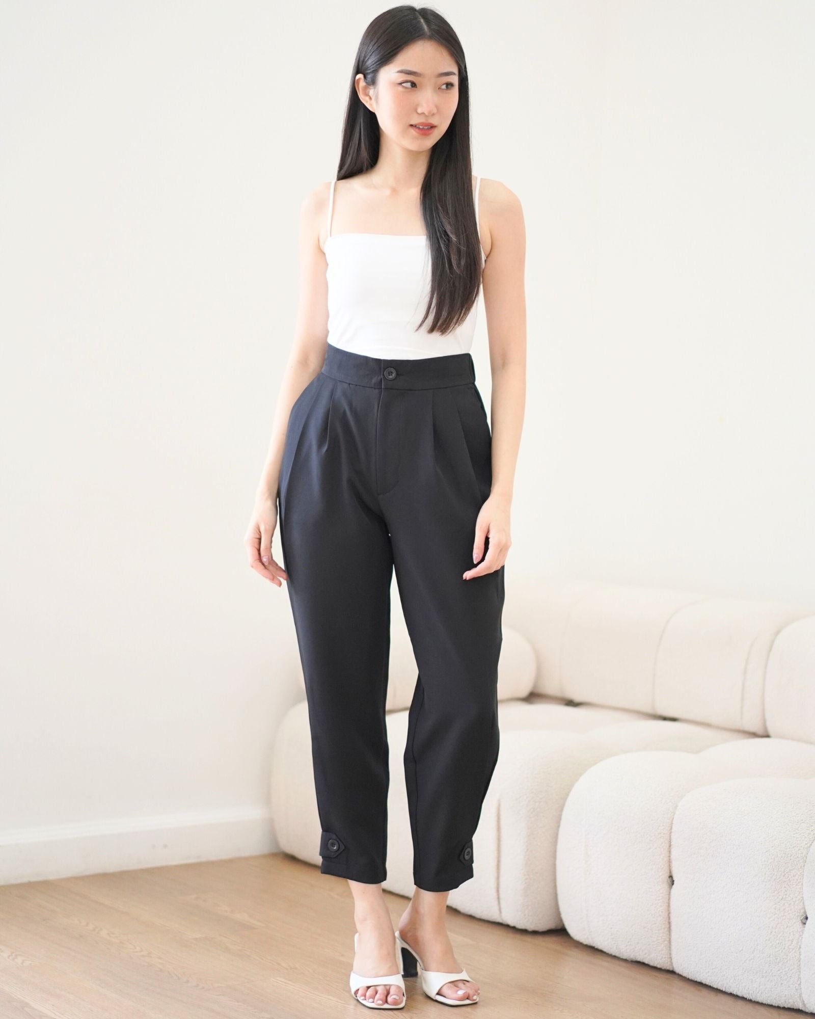 Ms Daisy Cleo Button High Waist Pants