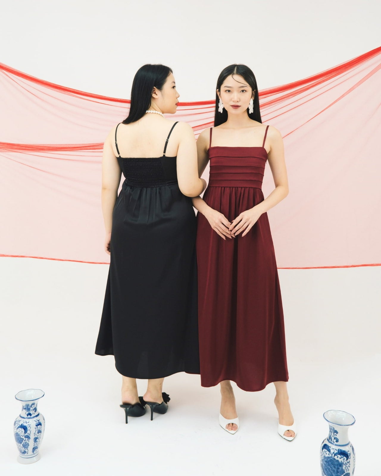 Ms Daisy Polina Pleated Satin Silk Dress