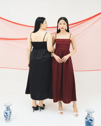 Ms Daisy Polina Pleated Satin Silk Dress