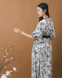 Ms Daisy Lucky Flutter Sleeve Dress with Belt